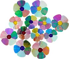 Iridescent Flower Mosaic Tiles   12pcs Mica Flowers for DIY Art  Decor
