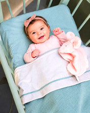 Baby's only Bettbezug 100 x 135 cm Baumwolle Waffelpiqué Grün/Weiß Punkte