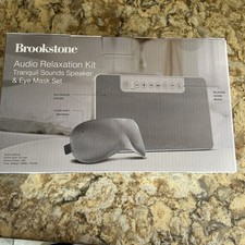 Brookstone Audio Entspannungsset ruhige Klänge Lautsprecher & Augenmaske mit USB-Timer