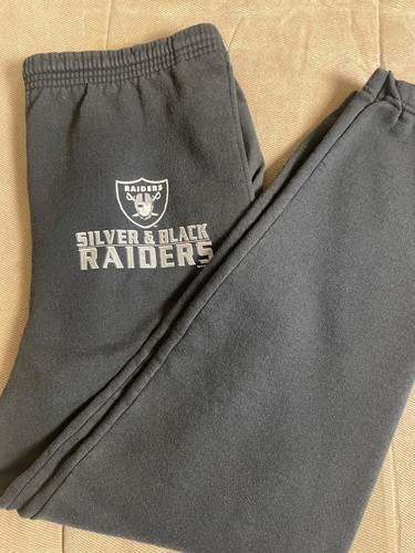 Vintage Raiders Faded Black Drawstring Sweat pants Grunge Salem Sportswear Large