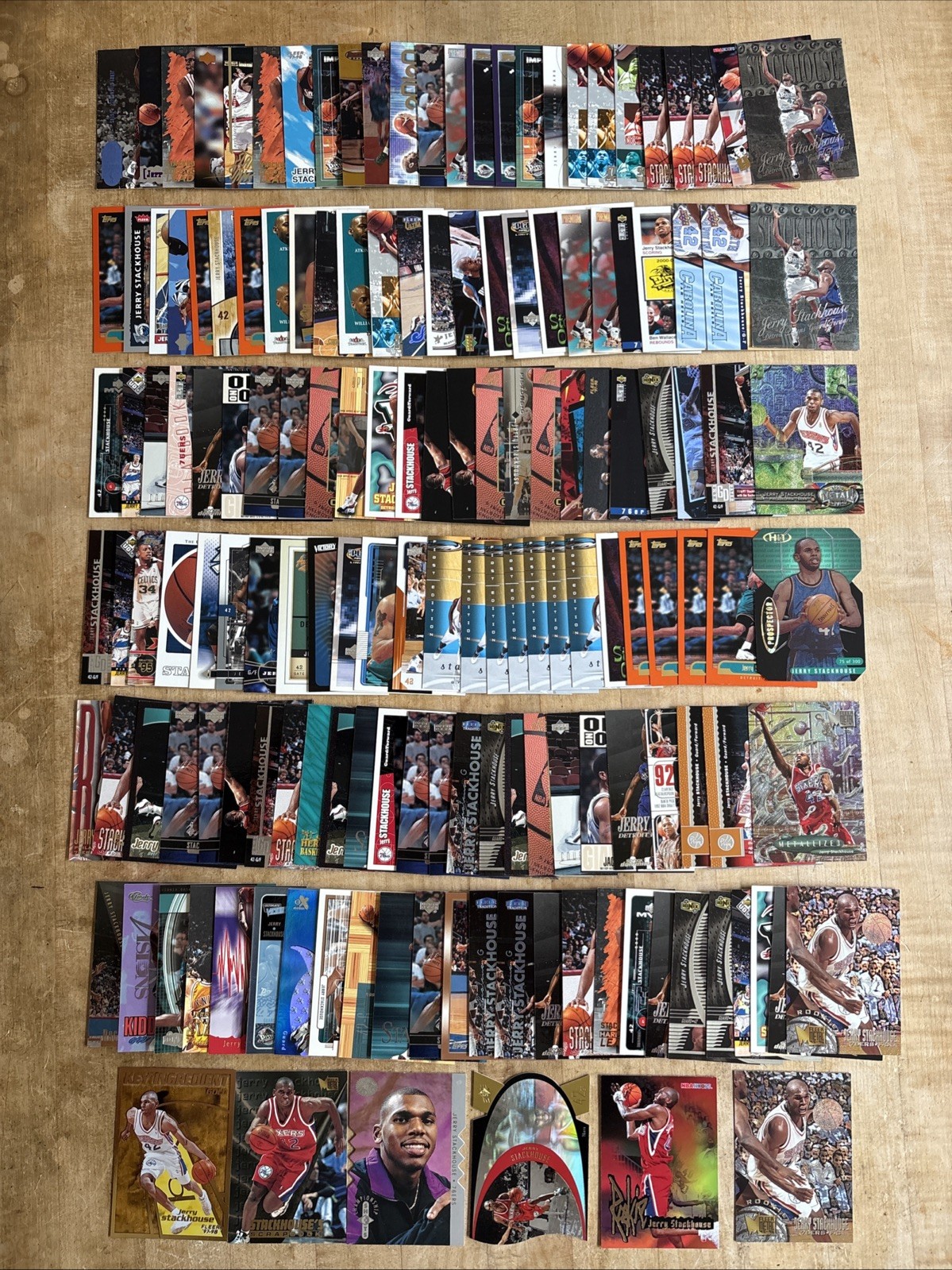 Lot Of (156) Jerry Stackhouse Cards, Mavericks 76ers - Upper Deck, Skybox, Fleer
