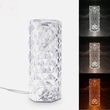 USB LED Crystal Table Lamp Diamond Rose Night Light Touch Atmosphere Bedside Bar