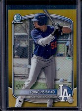 2025 Bowman Draft Ching-Hsien Ko Chrome Gold Refractor #/50 Dodgers