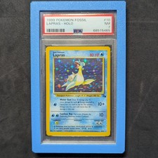 1999 lapras pokemon card value 1999 Pokemon Fossil 25 Lapras 1st Edition PSA 8