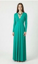Vintage c.1970 Victor Costa Gown Evening Hostess Dress Designer Retro Rare Green