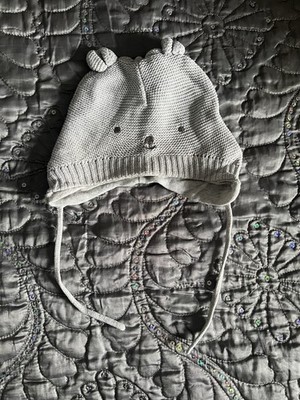 Süße Baby Strickmütze mit Bärenohren   H&M   Gr. 50/56 