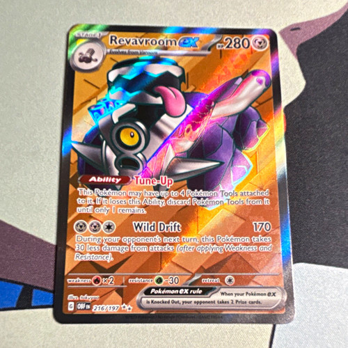 Pokemon Revavroom ex 216/197 SV03 Obsidian Flames Ultra Rare Full Art Holo