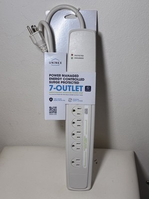 7-Outlet Surge Protector Uninex Energy Saving Advanced Power Strip New