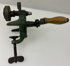 ANTIQUE VINTAGE OLD TOOL HAND CRANK BENCH GRI...