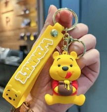   Disney Winnie The Pooh 3D CUTE Cartoon PVC Pendant Keychain Key Ring Handbag