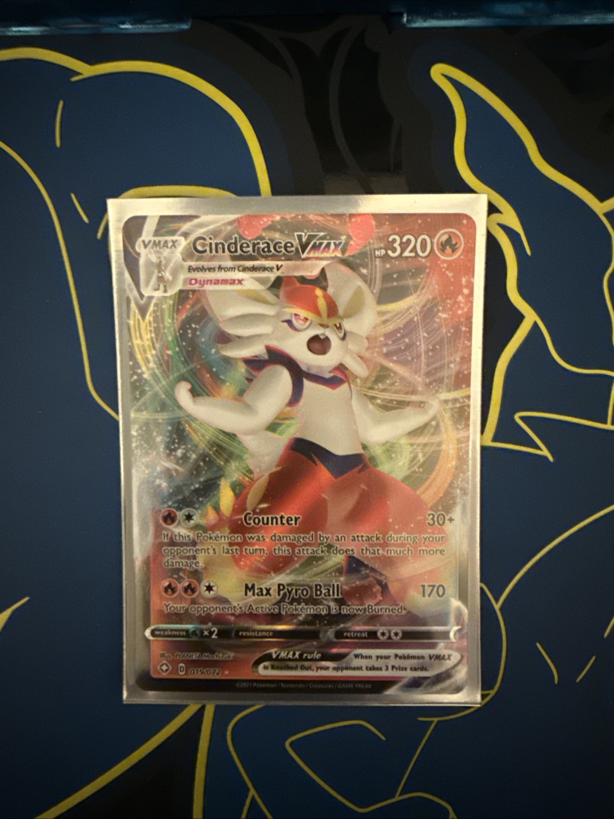 Pokemon Cinderace VMAX Holo Ultra Rare Card 19/72 Shining Fates