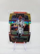 2021 Panini Select - Concourse Joe Burrow #9 Black & Gold Prizm Die-Cut