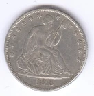 1873 Seated Liberty Silver Half Dollar + SILVER + Circulated + No Reserve!