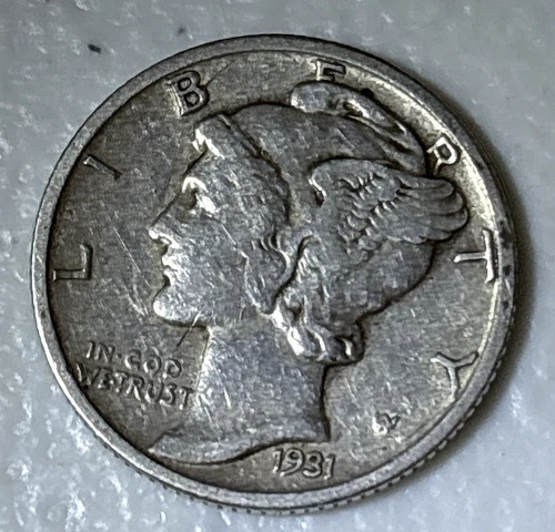 Semi Key Date 1931 S Mercury Silver Dime XF Extra Fine