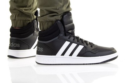 Adidas Hoops 3.0 Mid Turnschuhe - alle Größen verfügbar - schwarz/weiß (GW3020)