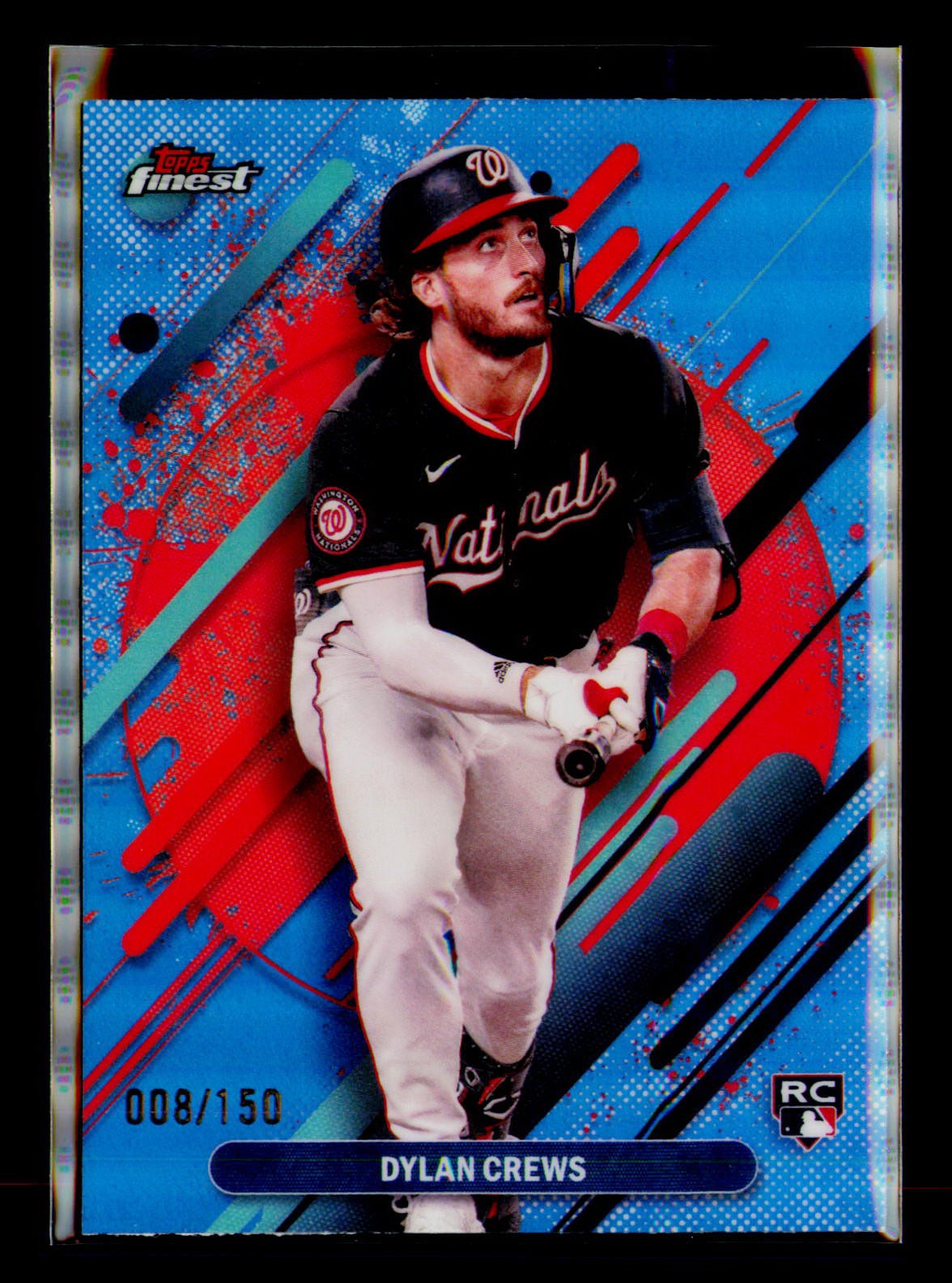 2025 Finest #280 Dylan Crews Sky Blue Refractor #/150 Rookie