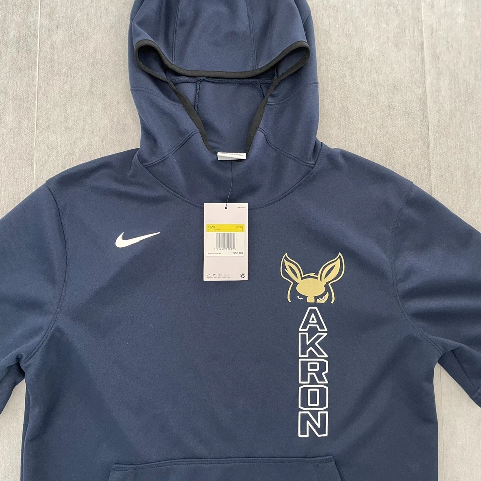 Akron Zips Sweater Adult Small Blue Hoodie Short Sleeve Nike Dri Fit Mens S NEW - Image 4 of 4