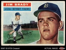 1956 Topps #126 Jim Brady White Back White Sox RARE VARIATION 2 - GOOD