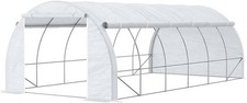 NEW 6 x 3 x 2 m Polytunnel Greenhouse Pollytunnel Tent w/ Metal Frame White