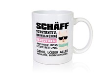Chef Schäff | witzige Büro Tasse | Arbeit | Mitarbeiter - Tasse Weiß