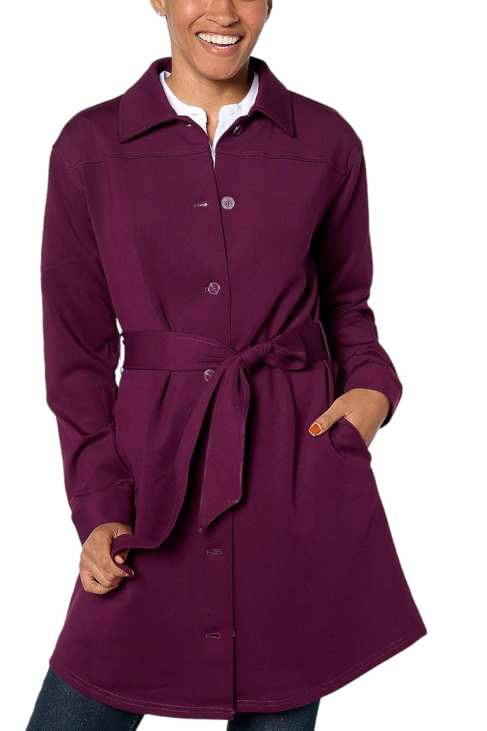 BEAUTIFUL by Lawrence Zarian Ponte Button-Front Jacket Mulberry