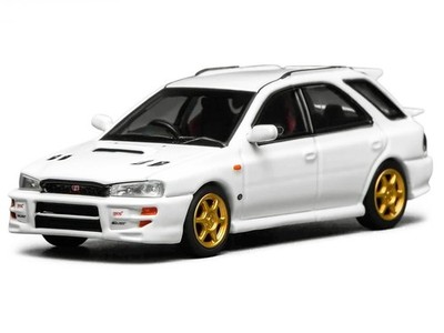 SUBARU IMPREZA WRX STI WAGON VER. VI RHD WHITE 1/64 DIECAST BY