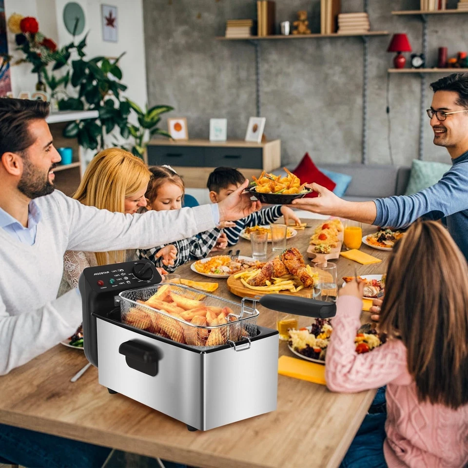 Stainless Steel Deep Fat Fryer - 2200W, 3L with Temperature Control - Image 4 of 4