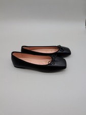 Classic Black Ballet Flats with Bow Detail Size US 10