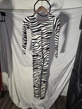 Zebra Print Long Sleeve Bodysuit Sz S