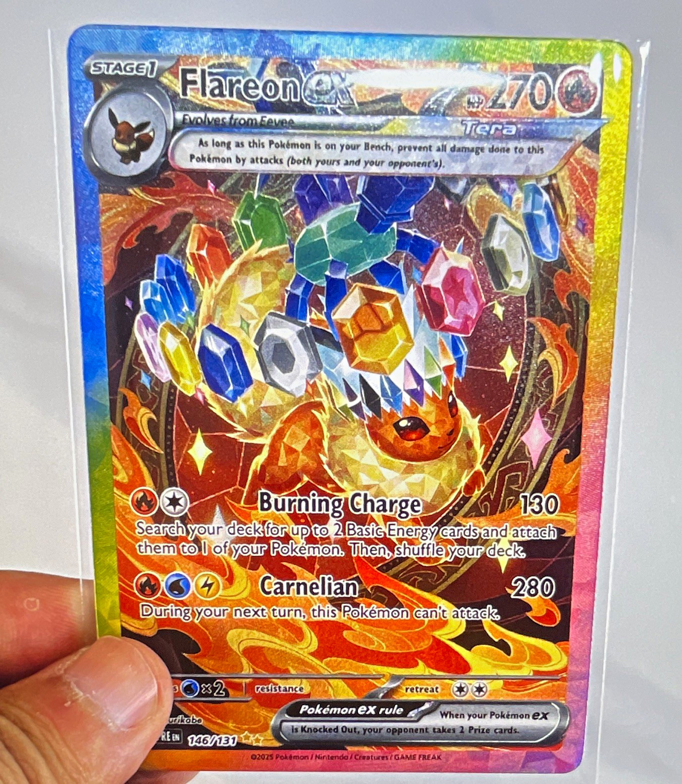 Pokemon Co. Pokemon TCG Flareon ex 146/131 Prismatic Evolutions SIR Holo EN 6+