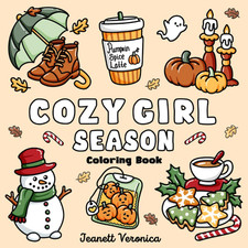 Cozy Girl Season: Bold and Easy Coloring Book for Adults  Teens, Featuring Fall