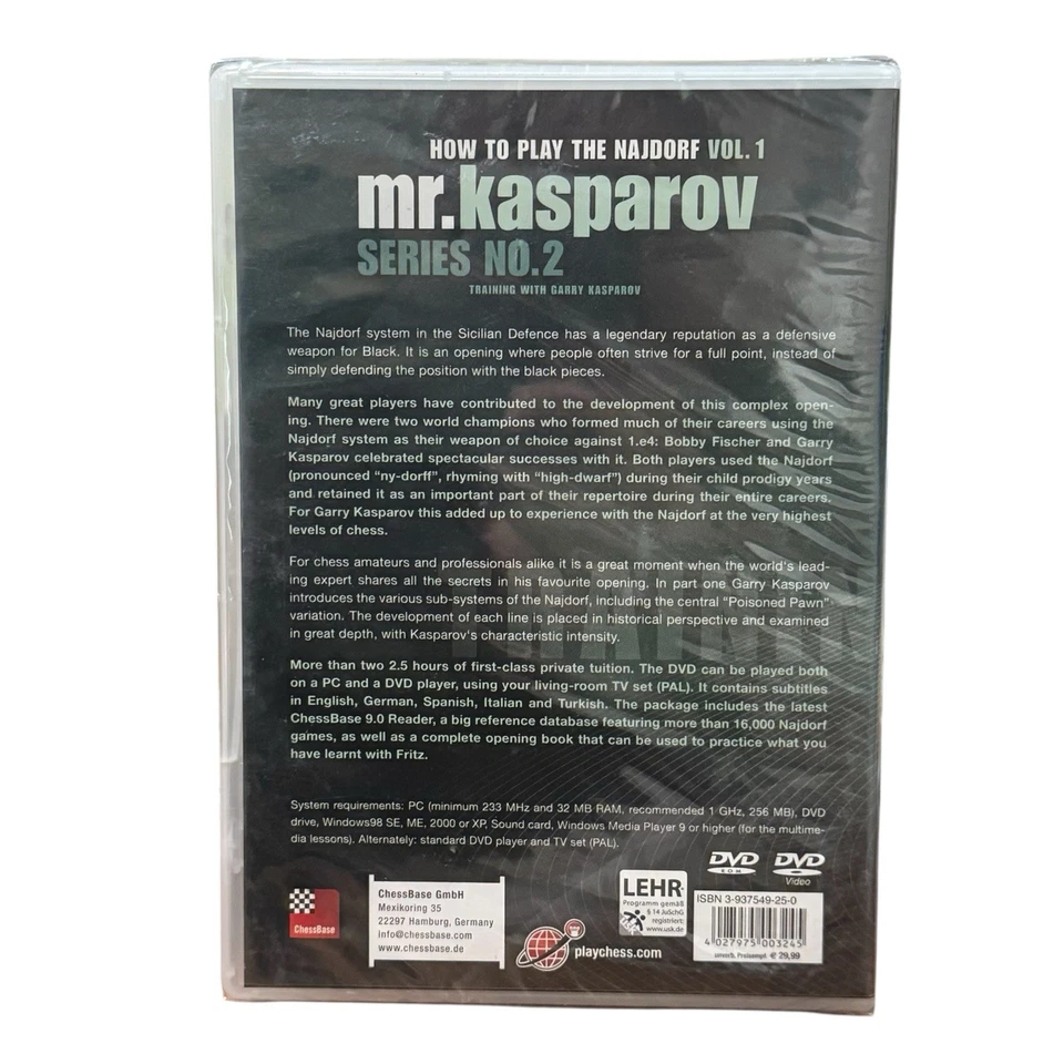 NEW SEALED MR. Kasparov - How to Play the Najdorf - Volume 1 Series 2 Chess - Image 3 of 3