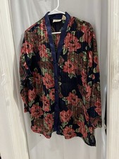 Victoria's Secret Gold Label Vintage Floral Button Front Sleep Shirt Size Medium