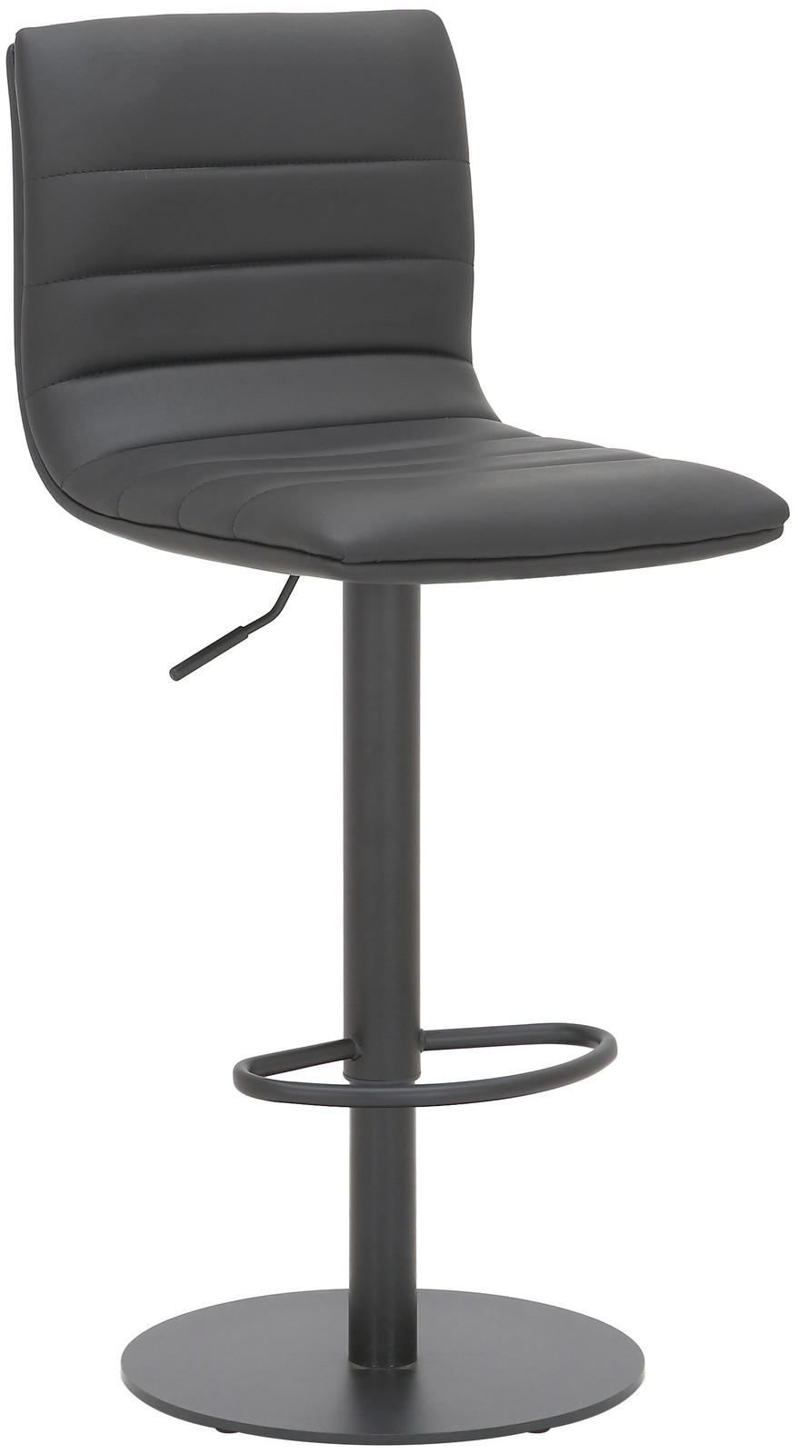 Deluxe Aldo Black Bar Stool - Swivel Kitchen Stool with Gas Lift & Footrest