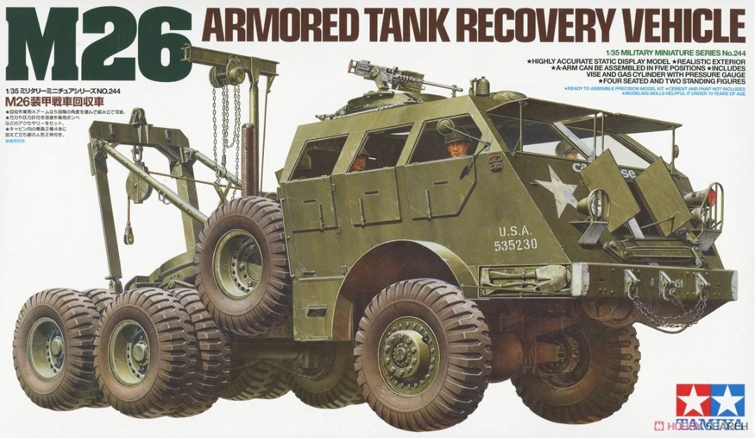 Tamiya 1/35 Military Miniature Series No.244 US Army M26 Armored Tank Recovery V