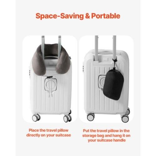 Travel Pillow Neck Pillow for Traveling Upgraded Bamboo Charcoal Memory