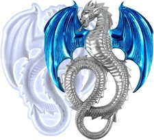3D Flying Dragon Silicone Mold, Large Dragon Epoxy Resin Casting for DIY Wall De