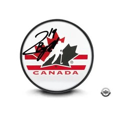 Quinton Byfield Autographed Team Canada Acrylic Hockey Puck
