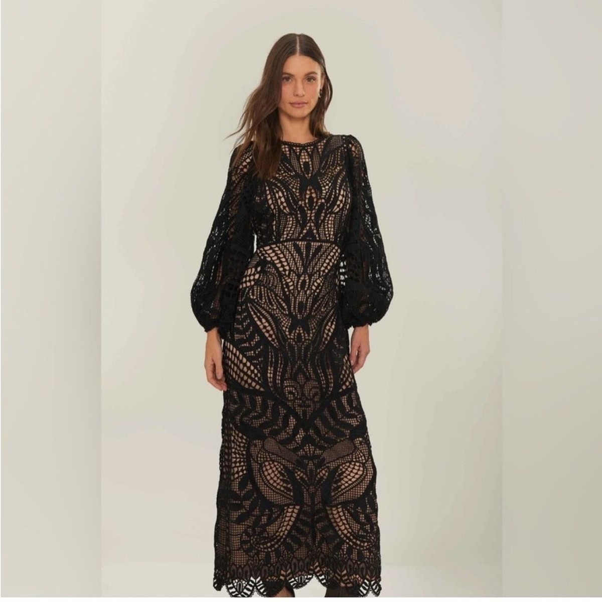 open lace back dress Red Guipure Boho Garden Skirt