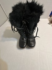 Sorel Youth Whitney II Flurry Waterproof Winter Boots Black Size 4