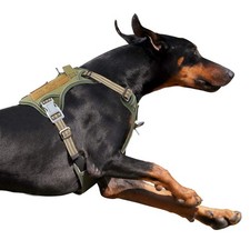 Tactical Dog Harness for Large Dogs, No Pull, Reflective, Green, L Neck:19-25...