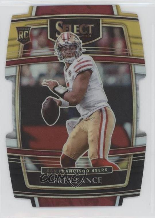 2021 Panini Select Concourse Black & Gold Prizm Die-Cut Trey Lance #45 0i39