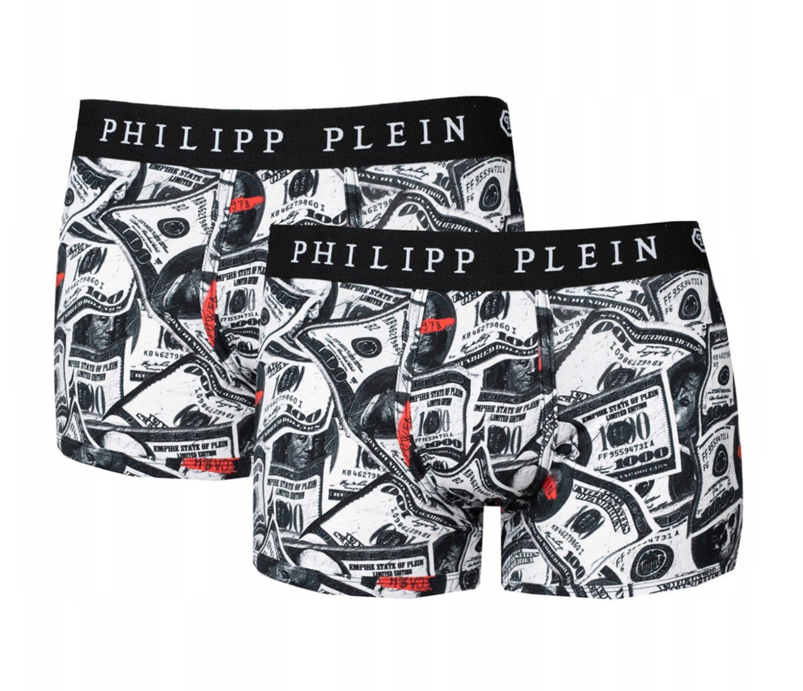 Philipp Plein Underwear 2 Pack Trunk Dollar Boxer Shorts M