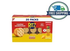 RITZ Cheese Sandwich Crackers Lunch Snack Packs, 20 Count 6 Crackers Per Pack 