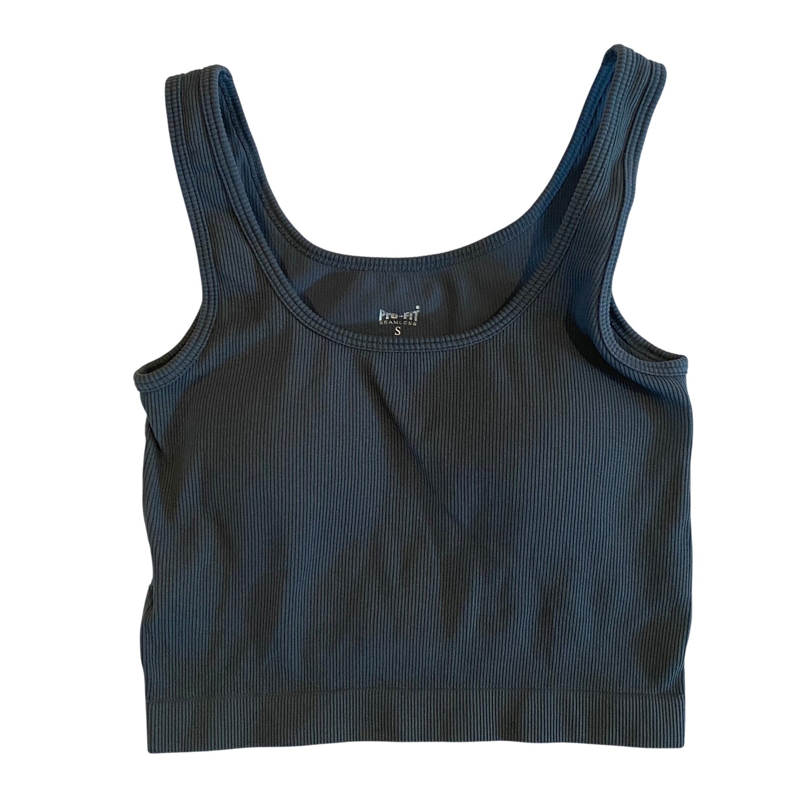 Pro Fit Seamless Ribbed Crop Tank Top Athletic Athleisure Women's Size S