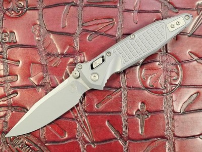 Microtech Socom RAM-LOK Manual - Cerakote Storm Grey - Frag - M390MK Blade
