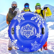 ZMLM Snow Tube, 47 Inches Inflatable Snow Sleds for Kids and Adult, Thickened...