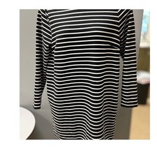 NWT LOFT Monochrome Striped Long Sleeve Tunic Dress