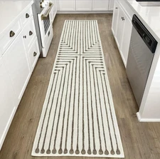 Ruggable x Jonathan Adler Machine Washable Runner Rug Inkdrop Camel & Ivory
