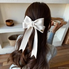 2026 Korean Elegant Long Ribbon Bow Hairpins Women Girls Hair Clips Barrettes Ac